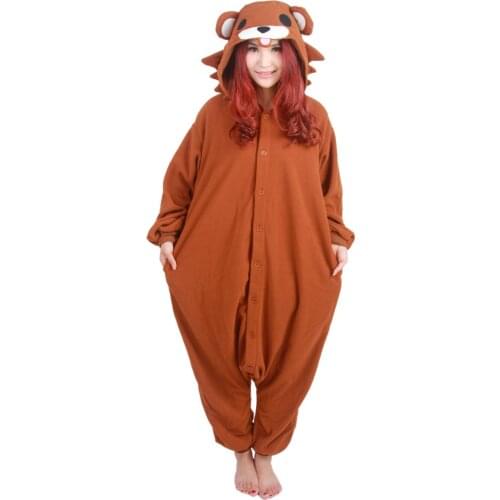Kigurumi Adult Pijamas Animal Sleepsuit Pajamas Cosplay Costume Pedo Bear Onesie Brown Pyjamas Jumpsuits Rompers