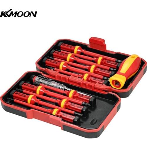 KKmoon 13 Pcs VDE Insulated Screwdriver Set CR-V Voltage 1000V Magnetic Phillips Slotted Torx Screwdriver Durable Hand Tools