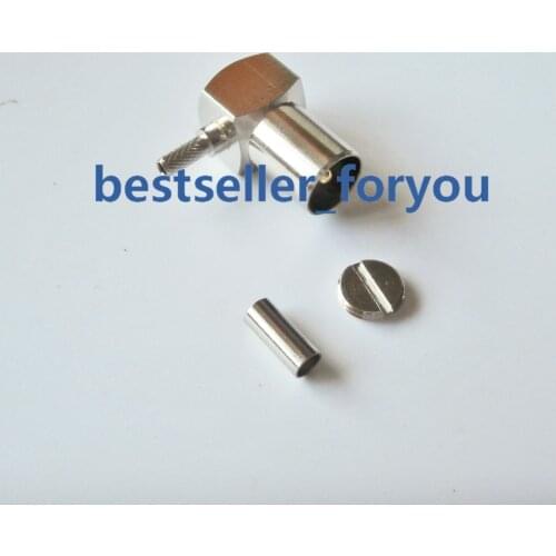 IEC DVB-T TV PAL Male Right Angle Crimp RG174 RG179 RG316 RG188 Coax Connector