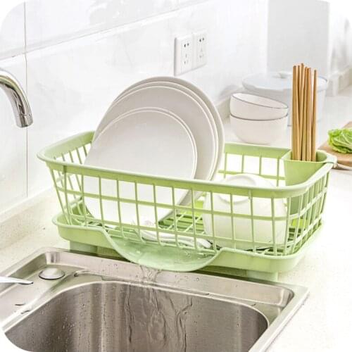 Kitchen Dishes Draining Rack Plastic Cutlery Organizer Cupboard Tableware Storage Box Kitchen Sink Organizer