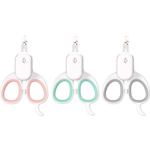 Pet Nail Clippers Dog Cat Two-color Labor-Saving Nail Clippers Convenient Beauty Cleaning Supplies With LED Light