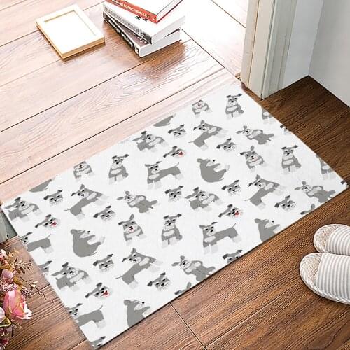 Cartoon Grey Dog Pet Floor Mats for Living Rooms Anti-slip Carpets Kitchen Bathroom Rugs Entrance Doormat