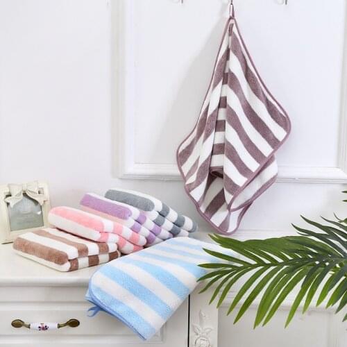 Microfiber Saliva Wide stripes Towel Thicken For Face Hand Sport Handkerchief Children Adult Women Girl Boy