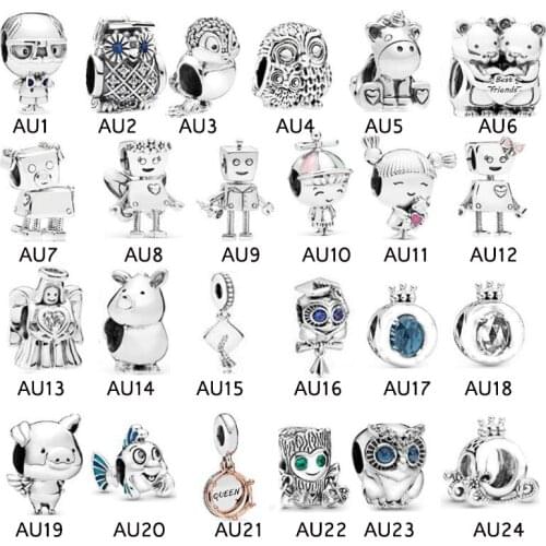 Real 925 Sterling Silver Charm Fit Original Bracelet Pendant For Women Jewelry DIY Accessories