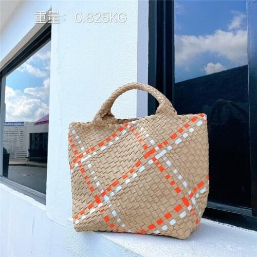 2020 Summer New Panelled Woven Bag Wild Casual Single Shoulder Bag Women Purse and Handbag Large Capacity Casual Totes Louis Bag
