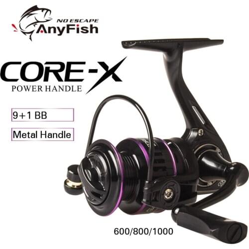 NEW ANYFISH CORE-X Fishing Spinning Reel 600/800/1000 9+1BB Gear Ratio 5.2:1 Max Drag 4kg Metal Handle Knob Fishing Reel Wheel