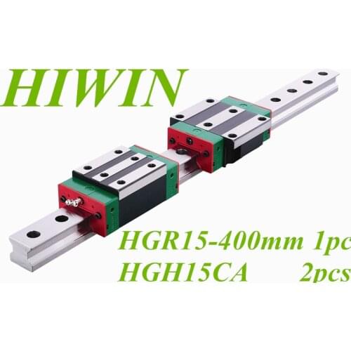 NEW HIWIN linear guide rail HGR15 400mm long with 2 pcs of linear block carriage HGH15CA hgh15 CNC parts
