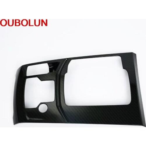 OUBOLUN ABS Carbon Fiber Interior Accessories Styling For Mazda CX-5 CX5 2017 2018 LHD Gear Box Electronic Handbrake Panel Cover