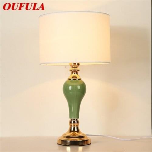 OUFULA Table Lamps Modern LED Luxury Design Creative Ceramic Desk Lights For Home Bedroom