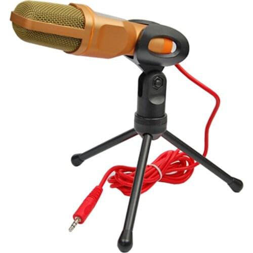 3.5mm stereo plug Professional Condenser Microphone Studio Sound Recording Mic with mini desktop tripod for chatting over QQ MSN