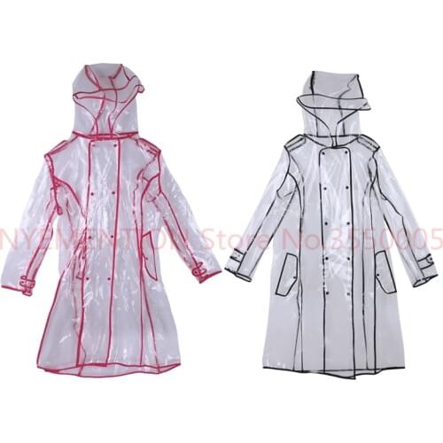 Transparent Raincoat With Belt Long Raincoat for Women Waterproof Jacket Windbreaker Rain Poncho Outdoors capa de lluvia