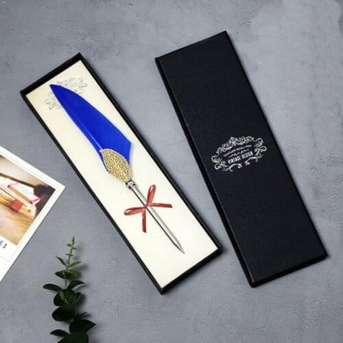 Feather Ballpoint Pen Novelty Stationery Pens for Writing Student Lovely Novelty Pens Stationery Gift Box Office Supplies