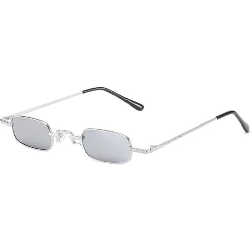 Retro Thin Square Frame Women Men Sunglasses Green Red Lens UV400 Eye Protection Girl Sexy Ladies Outdoor Eyewear