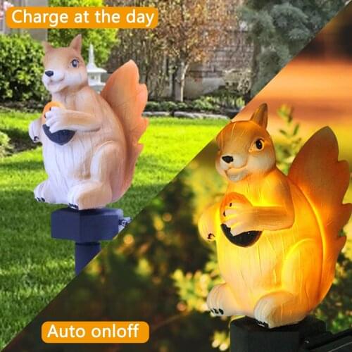 LED Solar Light Squirrel Outdoor Garden Waterproof Lawn Stakes Lamps Yard Art For Home Courtyard Decoration Solar Light