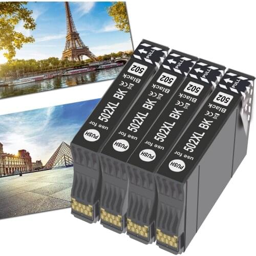 T502 502XL - Ink Cartridge Compatible Epson Expression Home XP-5105 XP-5100 series Workforce WF-2860 WF-2865 series printer 4bk