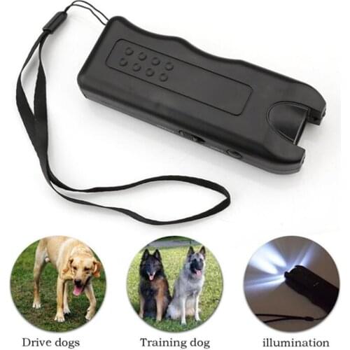 2019 Wholesale Ultrasonic Dog Repeller Chaser Anti Barking Dog Training Device For Long Distance Dog TrainingLigh With LED Light
