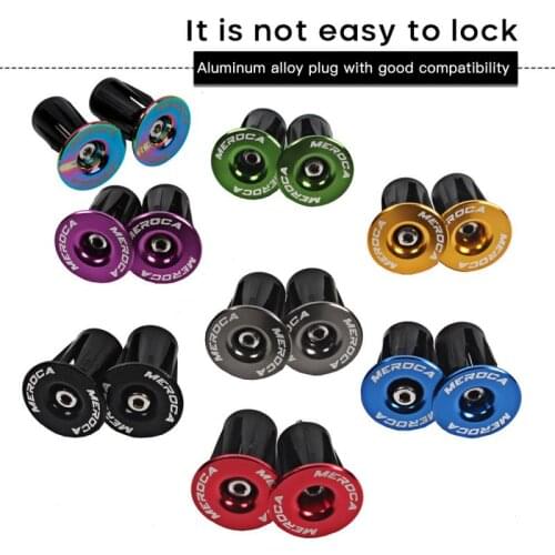 MEROCA 1 Pair Bike End Plugs Aluminum Alloy Lock Mountain Handle Bar Grips Bicycle Grip Cover Cap For Bike Handlebar Accessories