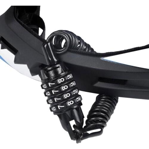 Bicycle Helmet Locks Chain 4 Digit Password Combination Portable Bike Motorcycle Anti-theft Cable Lock 1.5M Length