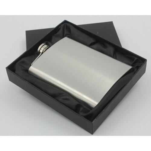 1PC 8oz Portable 304 Stainless Steel Hip Flask Set Flagon Whiskey Wine Pot Bottle With Gift Box Travel Drinkware JZ 1101