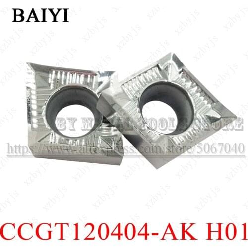 10pcs CCGT120404-AK H01 CCGT120404 AK H01 Carbide Aluminum Inserts CNC Cutter Lathe Aluminum blade Machine turning tools