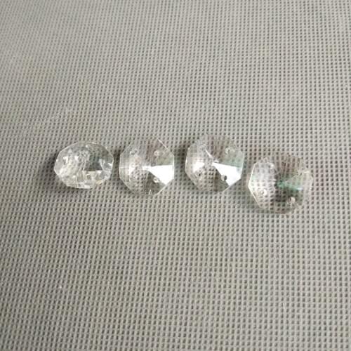 1000 pieces/lot New Clear 24mm Octagon beads in 4 holes Cut&Faceted Crystal Glass Beads,Curtains Beads