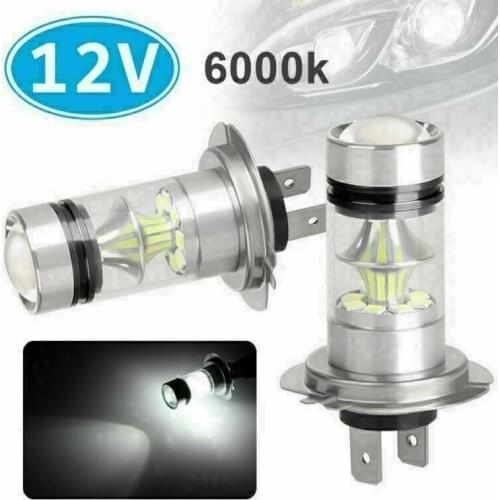 2pcs H7 LED Car Fog Headlight Bulbs Assembly 100W Car Driving Bulb White 12V Super Bright Auto Fog Lamp Day Running Light