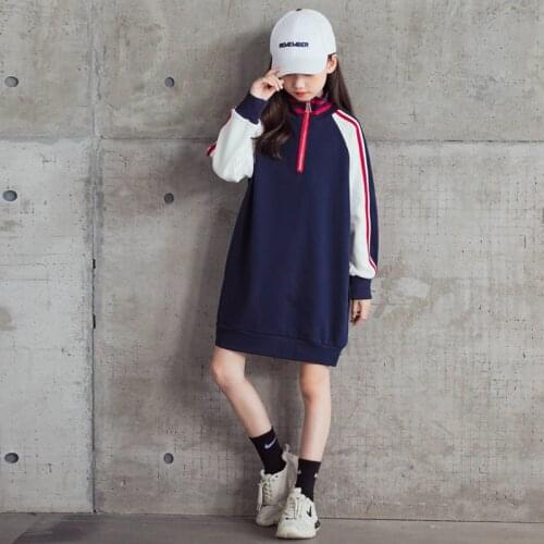 2020 Girls Casual Long Sleeve Dress Autumn Teenagers Girls Clothes New Sweatshirts Childrens Clothing 4-14 Years