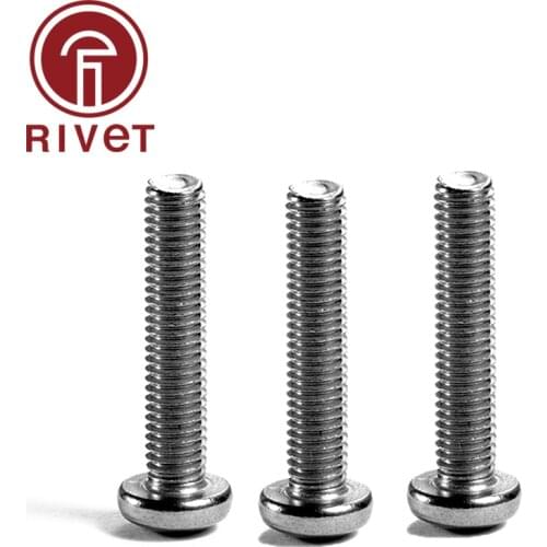 304 A2-70 GB818-85 DIN ISO 7045 M4 M5 Cross Recessed Pan Head Screws Stainless Steel Machine Screw Philips Wood Screw 50/100 Pcs