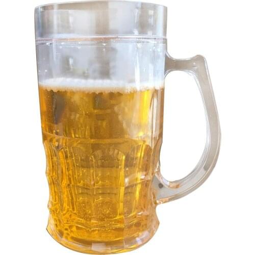 450ml Creative Cool Double Mezzanine Summer Beer Glass Beach Town Ice Spoof Fake Beer Mug Glass Pleasant