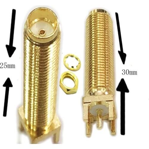 50pcs SMA Female Jack Panel Mount PC Board PCB RF Adapter Connector 30mm