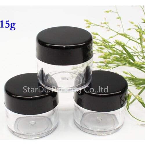 500pcs 15g Clear Plastic Cosmetic Jar, Used As Promotion Cream Glitters Sample Packaging