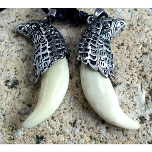 FREE SHIPPING 8 pcs Tribal Mens Biker Jewelry Bone Powder Hawk Necklace