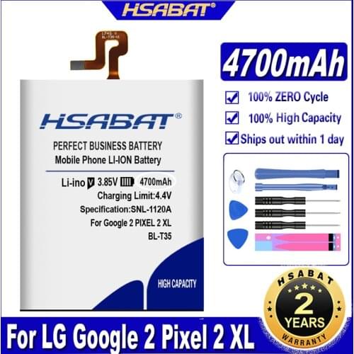 HSABAT BL-T35 4700mAh Battery For LG Google 2 Pixel 2 XL Batteries