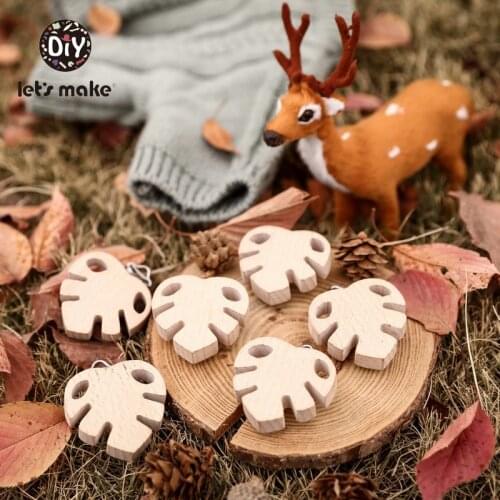 Lets make 1pc Beech Wooden Dummy Clip Leaves Shape Pacifier Clip Holder DIY Pacifier Chain Nursing Accessories Baby Teethers