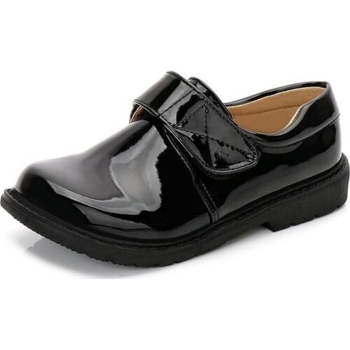 SKOEX Kids Boys School Uniform Shoes Children Dress Shoes Hoop and Loop PU Boys Oxford Party Formal Shoes(Little Kid/Big Kid)
