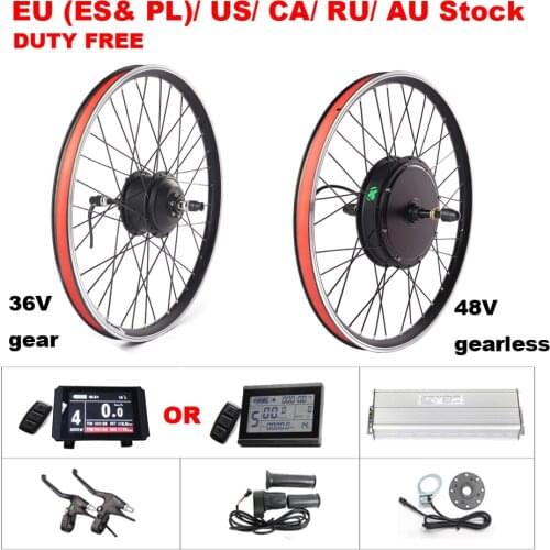 36V 48V E bike 250W 350W 500W 1000W 1500W with regenerative braking electric bike conversion kit for MTB bicycle disc/V brake