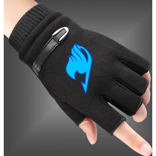 Autumn Winter Men 2020 New Woman Gloves Custom made Foundation Fluorescent Luminous Fingerless Gloves Warm Knitted Gloves