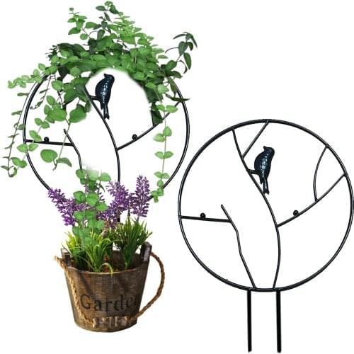 1 Pc Climbing Plant Garden Taid Retro Potted Plant With Round Rustproof Metal Bird Durable Climbing Plant Support Garden Tool