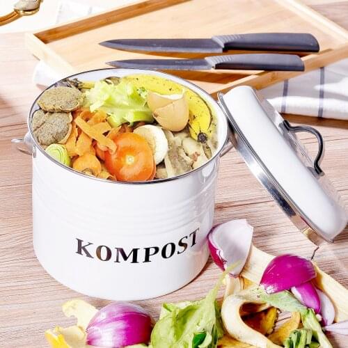 5L Compost Bin, Vintage Kitchen Pail with Lid,Indoor Scraps Charcoal Filter Bucket,Trash Keeper Container Bucket,Recycling Caddy