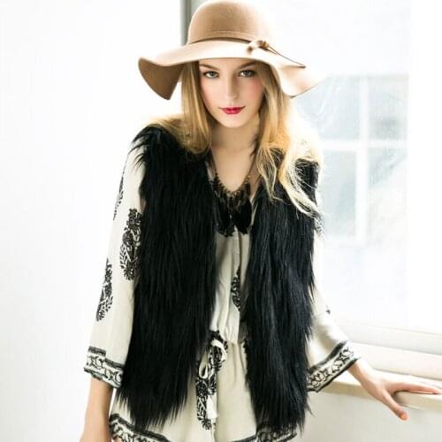 Hot selling! 2018 new fashion autumn and winter women wool vest faux fur jacket loose fur Waistcoat vests size XS~XXXL
