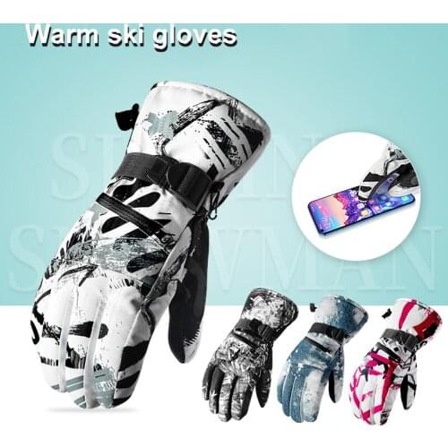 LEOSOXS Ski Gloves Men Women Winter Warm Waterproof Adult Mountaineering Ride Couple Gloves Touch Screen Plush Motorcycle Gloves