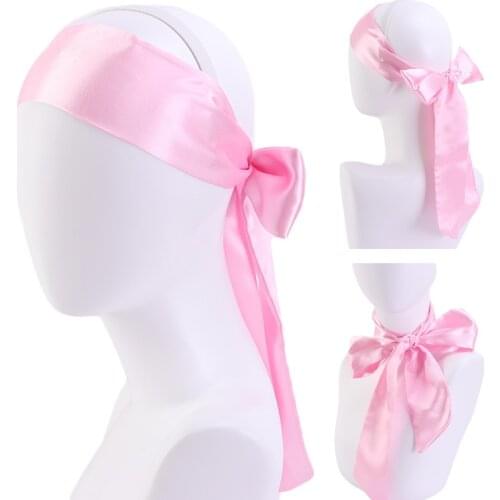 Multifunctional double-layer satin ribbon Bridesmaid Wedding belt bow tie headband hair circle