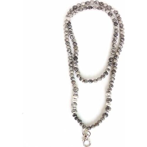 Fashion handmade Natural stone bead can hang certificate necklace For Women jewelry gift