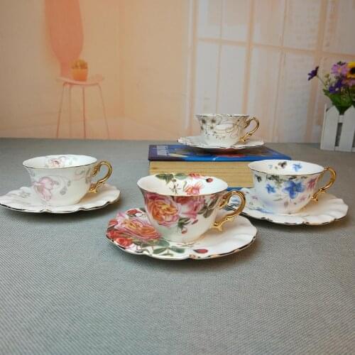 European small ceramic tea cups, coffee cup and Saucer Set British Black Tea cup simple concentrated cappuccino cup