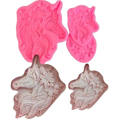 New unicorn-shaped silicone mold chocolate fondant baking cake mold gypsum DIY soap mold decoration
