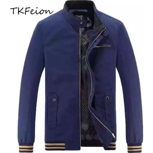 2019 New Mens Spring Autumn Bomber Jacket Clothes Fashion Male Casual Slim Coats Zipper Overcoats Plus Size 3XL 4XL Stand Collar