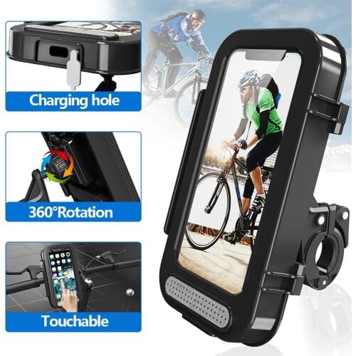 New Bicycle Waterproof Bag Motorcycle Rearview Mirror Mobile Phone Holder Outdoor Riding Phone Bracket Support Screen Touch