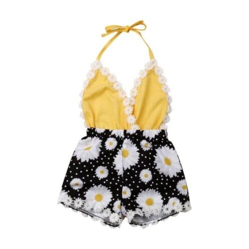 Baby Girl Clothes 2019 Summer Infant Baby Girls Clothes Toddler Sunflower Sleeveless Romper Halter Jumpsuit Sunsuit