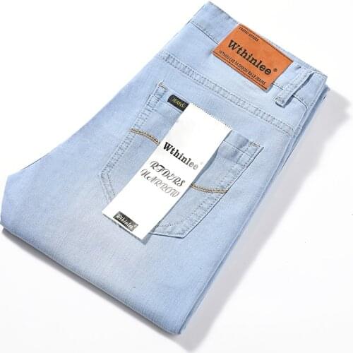 Retro solid color Mens Jeans 2020 Fashion Casual Male Denim Pants Slim Trousers Cotton Classic Straight Jeans High Quality