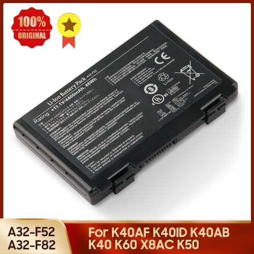 Original Replacement Battery A32-F52 A32-F82 for Asus K40AF K40ID K40AB K40 K60 X8AC K50 Laptop Battery